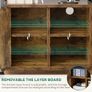 Wooden Printer Stand With Power Outlets, Industrial Storage Cabinet, Print Stand Filing Cabinets with Key, Wooden Sideboard with Open Shelf, Brown Image 5
