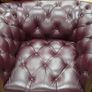 Pair of Plum Leather Armchairs Image 4