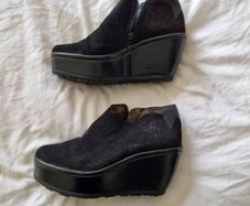 Fly London suede leather ankle wedge boots size 39/6