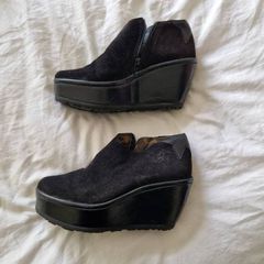 Fly London suede leather ankle wedge boots size 39/6