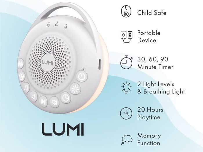 Portable White Noise Machine | Baby Sleep Aid with 24 Sounds | White Noise Baby | 3 Lighting Modes | Memory Function | 30, 60, 90 Minute Timer | Sleep Aid for Adults, Children & Babies