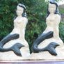 Vintage Garden Decor Mermaid Sculpture figurine Nautical Decor Image 2