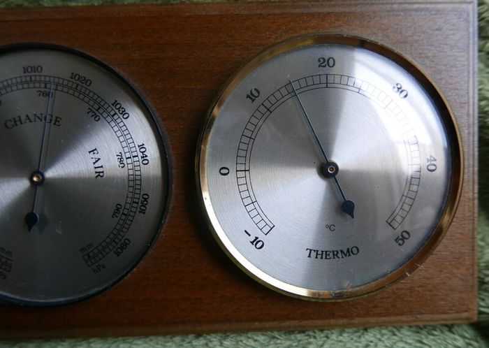 Vintage Wall Hanging Thermometer & Barometer & Hygrometer (one glass is missing)