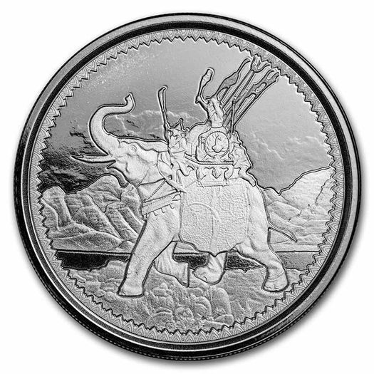 2022 Gibraltar 1 Pound 1 oz Silver Bullion Coin - War Elephant BU (In Capsule)