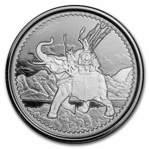 2022 Gibraltar 1 Pound 1 oz Silver Bullion Coin - War Elephant BU (In Capsule)