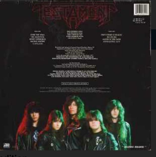 TESTAMENT The legacy original 1987 release with original inner lyric sheet vinyl record in near mint condition
