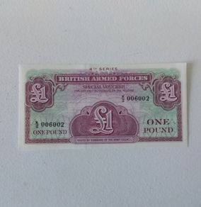 British Armed Forces Banknotes/Vouchers - Uncirculated 1962
