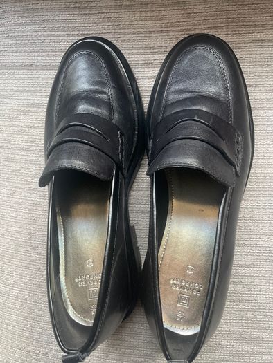 Next Black Leather Chunky Sole Loafers - Size 40 - New