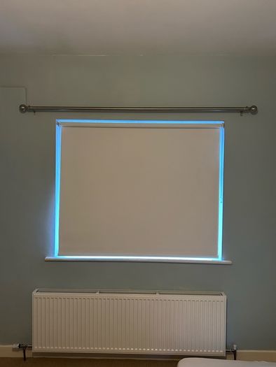Silver curtain pole