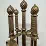 Early 20th Century Brass Fire Irons Set on Stand Image 3