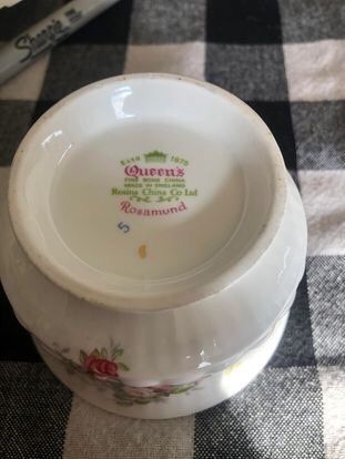Queens Rosamund Sugar Bowl Rosina China  Co Ltd Vintage