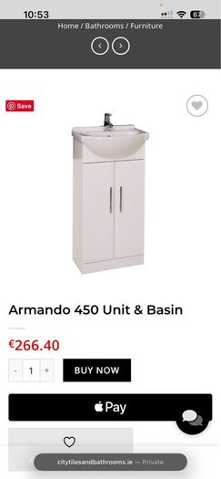 Brand new Armando Vanity Unit and Basin