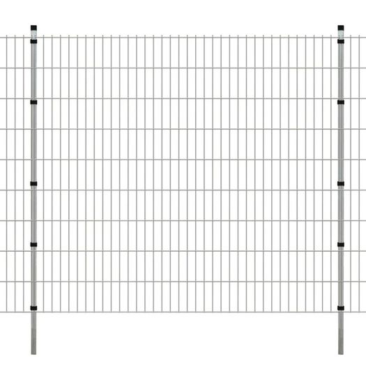 2D Garden Fence Panels & Posts 2008x830 mm 16 m Silver