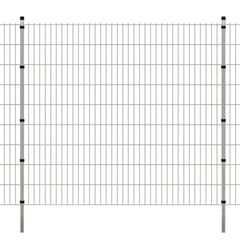 2D Garden Fence Panels & Posts 2008x830 mm 16 m Silver