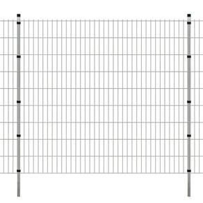 2D Garden Fence Panels & Posts 2008x830 mm 16 m Silver