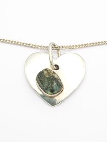 Vintage Sterling Silver And Druzy Pendant Necklace