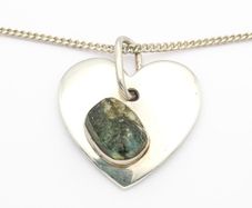 Vintage Sterling Silver And Druzy Pendant Necklace