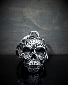 Bravo 3D Flame Skull Guardian Spirit Bell Motorcycle Motorbike Biker Gift