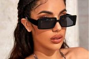 Rectangle Sunglasses Black Narrow Frame