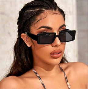 Rectangle Sunglasses Black Narrow Frame