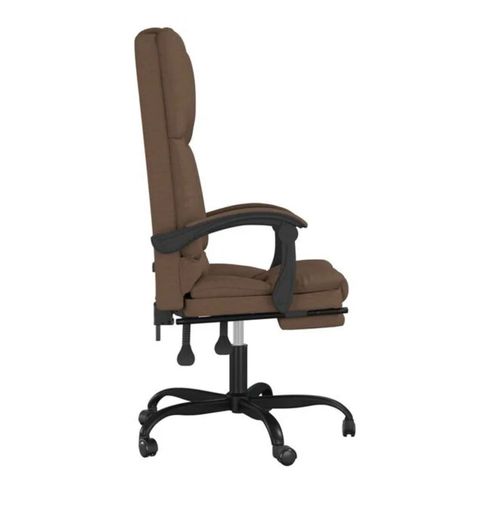 Massage Reclining Office Chair Brown Fabric