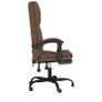 Massage Reclining Office Chair Brown Fabric Image 4