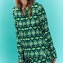Fab Zara Bloggers Insta Famous Green Printed Co Ord Set Shirt and Wide Leg Trousers Image 3