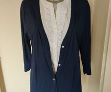Twist navy white cover up and blouse size UK16 EU44 Perfect condition Postage included
