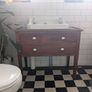 Vintage mahogany vanity and sink Image 4