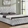 Crushed Sterling Velvet DOUBLE BED Frame - Silver Image 7