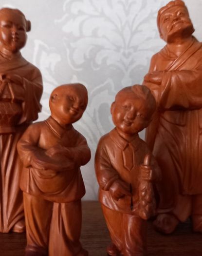 Chinese carved wood figures