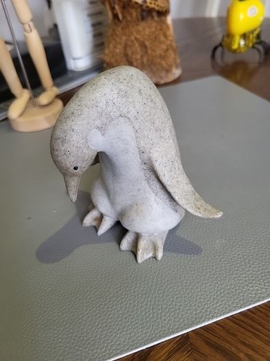 Penguin carved stone