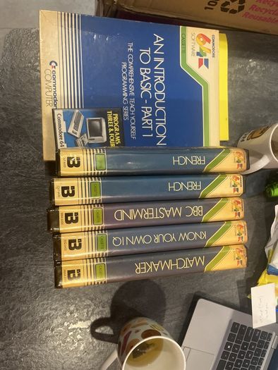 Official Commodore 64 (C64) Programming & Educational Lot 7 Items (CIB with Stencil)