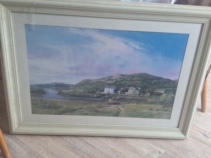 Framed painting of clifden bay