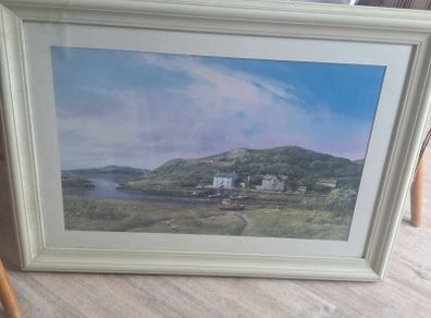 Framed painting of clifden bay
