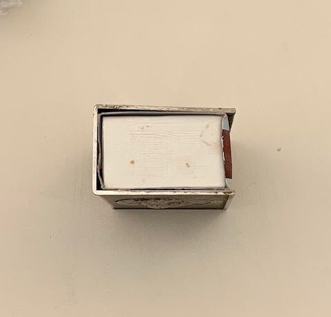 Vintage French Pewter Louis XIV Sun King Matchbox Holder 1970s