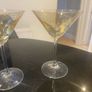Set of four amber and plain glass martini or cocktail glasses Image 8