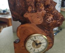 Unique redwood burl hand-crafted clock Wall or Mantel Clock