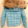 Authentic Moncler Kids Light Blue Down Jacket with Fur Hood - Size 6Y Image 2