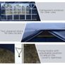 3x3m Popup Gazebo Marquee Party Tent Pavilion Blue with 4 Sides Image 9