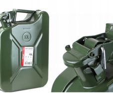 Metal Jerry Can 10L Green Fuel Free pouring spout