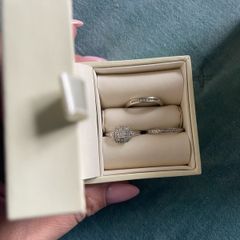 9ct white gold bridal set