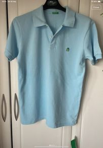 T-shirt Bnwt Benetton  100% cotton blue polo T-shirt X-Large kids