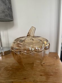 Glass Pumpkin Bowl/Decoration