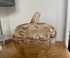 Glass Pumpkin Bowl/Decoration
