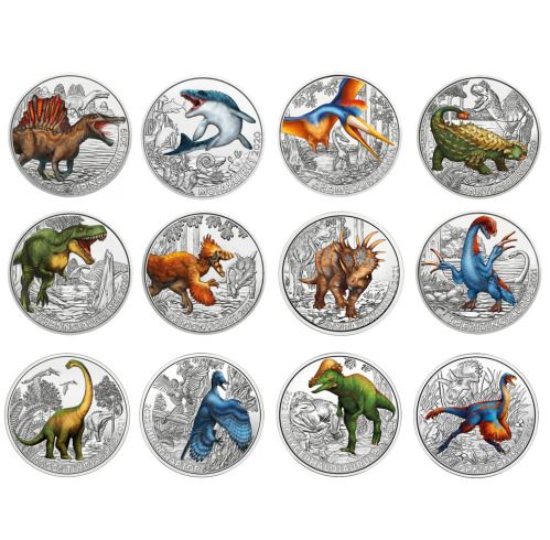 Austria 3 Euro Coin Super Saurs Coins Full Set Encapsulated 2019-2022