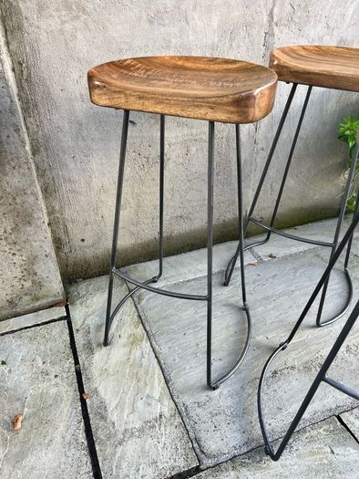 Set of three bar counter stools