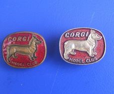 CORGI MODEL CLUB (diecast toy vehicles) - vintage membership badges (1960s & 1970s)