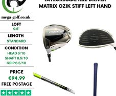 Taylormade RBZ Driver / 9.5 Degree / Matrix Ozik Stiff / Left Hand