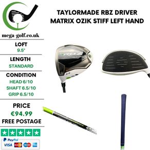 Taylormade RBZ Driver / 9.5 Degree / Matrix Ozik Stiff / Left Hand